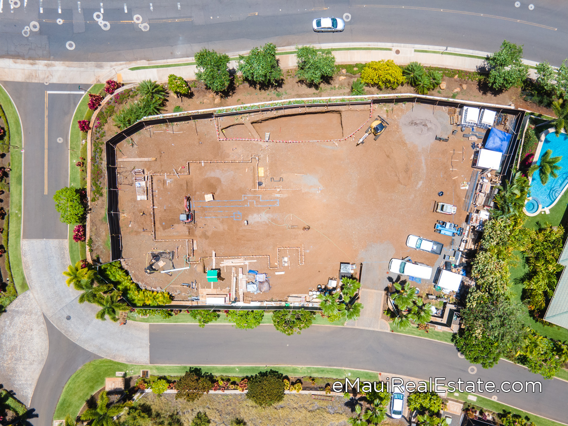 Aerial of Lot #1 at The Ridge at Wailea